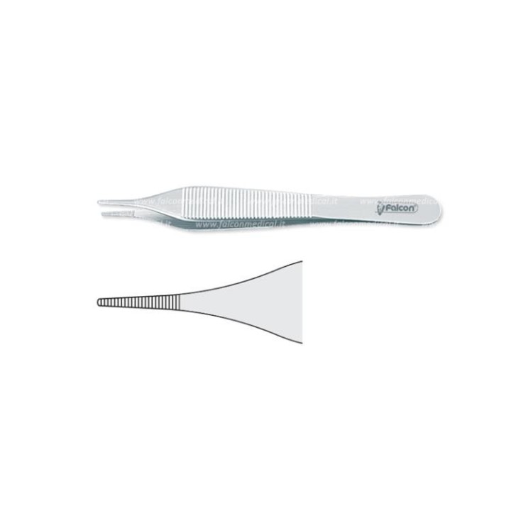 Pinzetta Anatomica Adson Punte Zigrinate 120mm  - Falcon Medical Italia